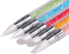 Nail Art Silicone Brushes With Acrylic Strap (5pieces/pack)