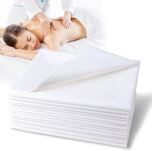 Disposable Bed Sheets Bed Cover for SPA Tattoo Massage Table Hotels Non Woven Fabric 80x180cm White 20Pcs