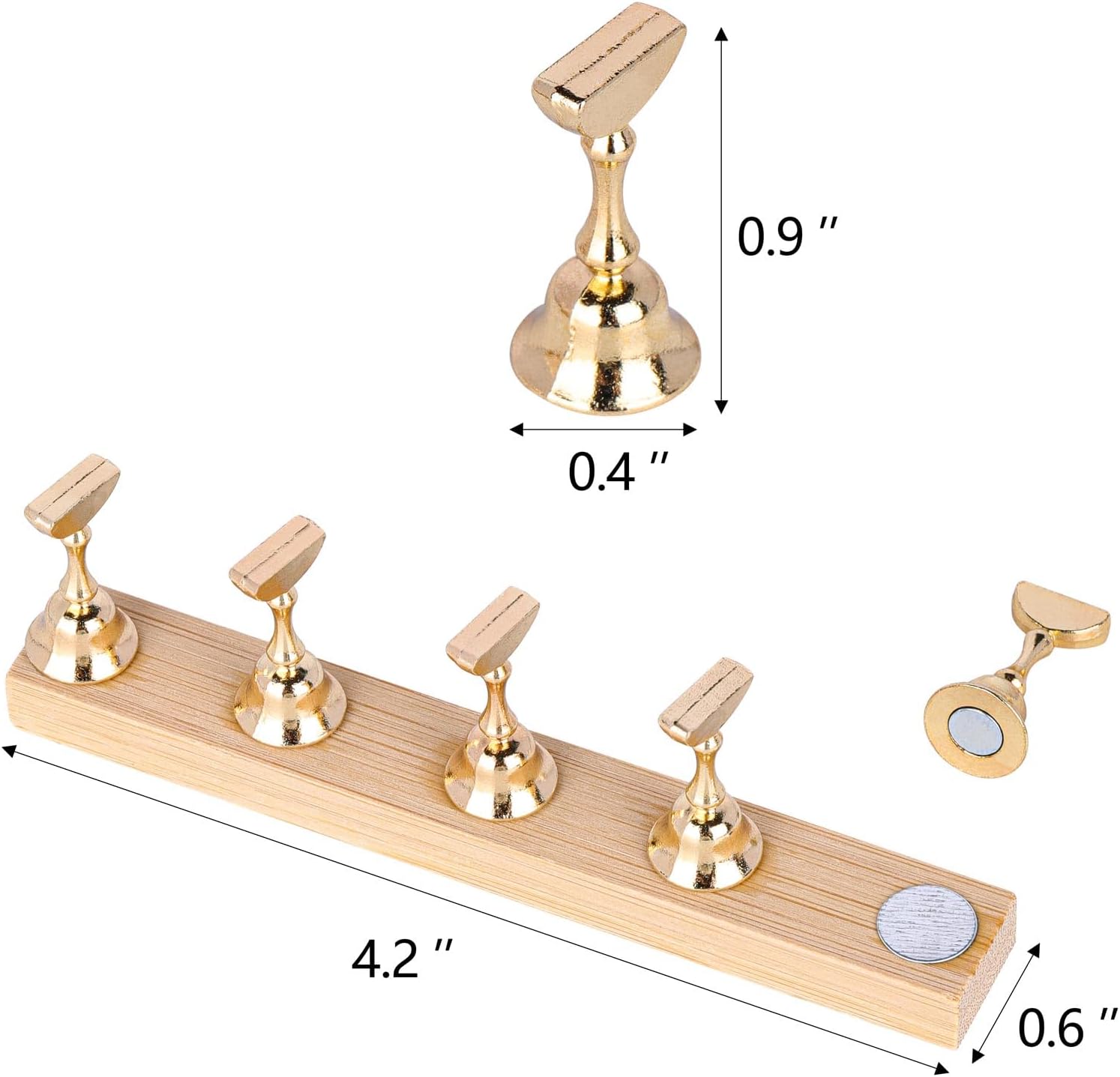 Nail Holder Stand for Press on Nails Display Wood Wave Square Nails Holder