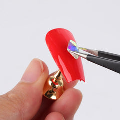 Nail Holder Stand for Press on Nails Display Wood Wave Square Nails Holder