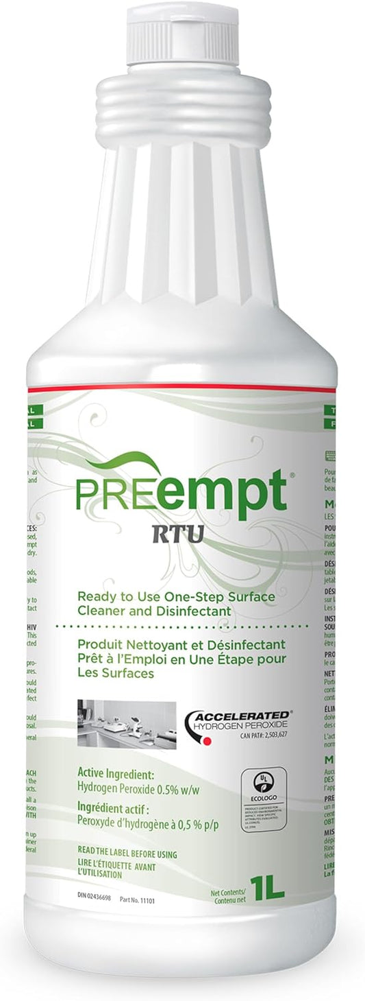 PREempt Ready-To-Use One Step Disinfectant Cleaner - All Purpose Disinfectant for Salons, Spas, Clinics, Studios - 1L