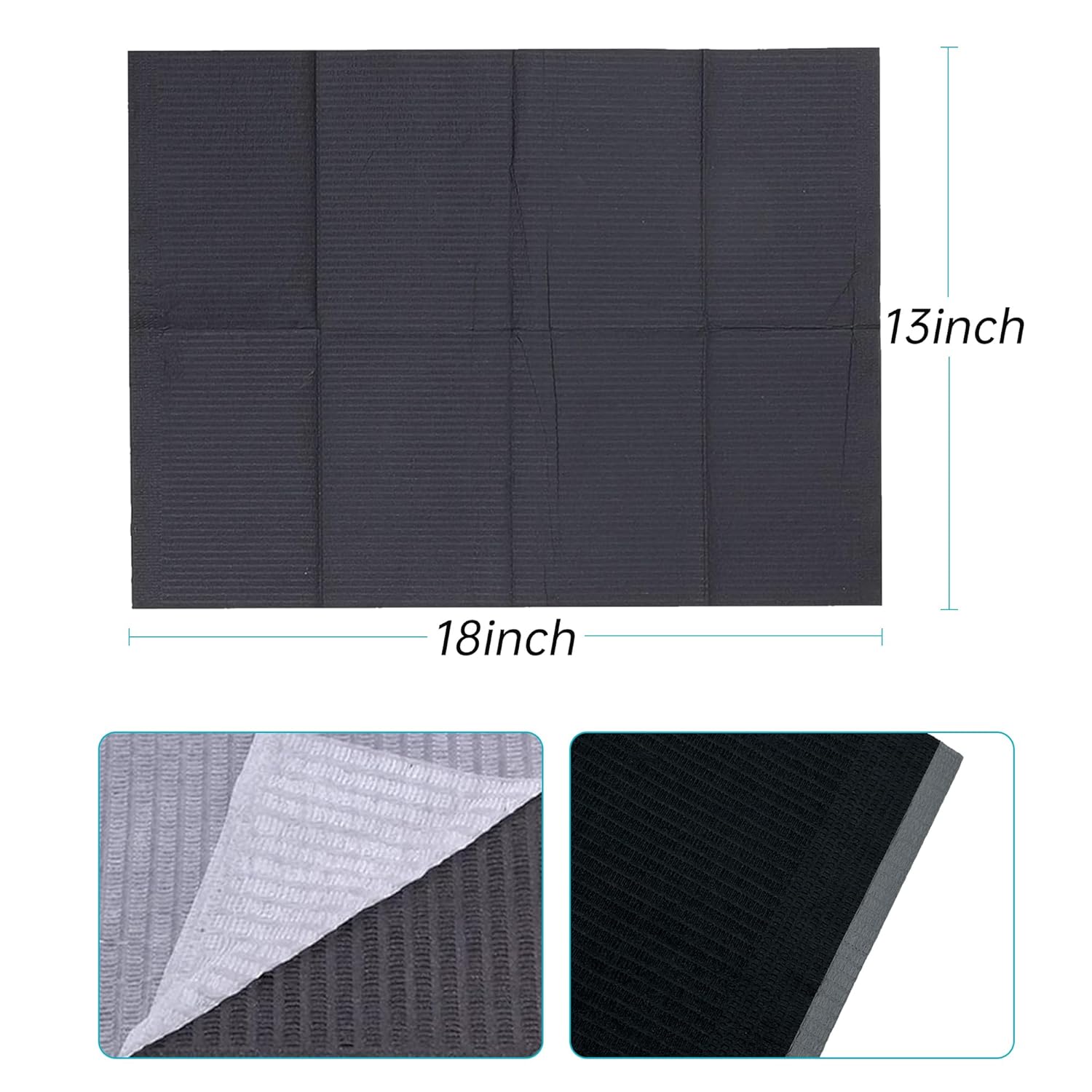 Disposable Dental Bibs 13"x18"（125Pack) 3 Ply Waterproof Tattoo Bib Sheet for Patients - Dentist or Medical Tray Cover and Nail Table Cover Supplies