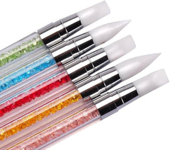 Nail Art Silicone Brushes With Acrylic Strap (5pieces/pack)