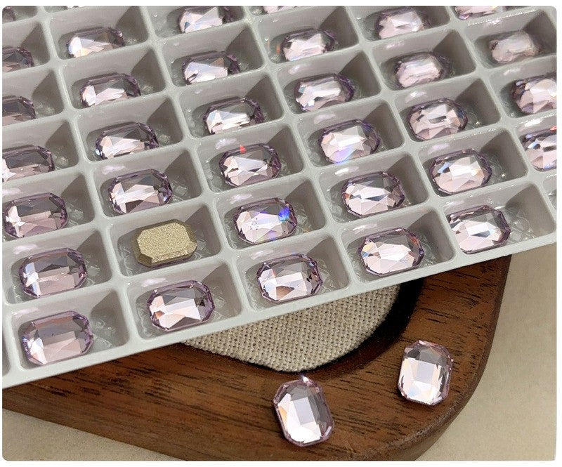 Rectangular Octagonal K9 Crystal nail art rhinestone flat back