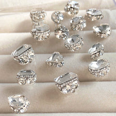 Pre-made Diamond Rhinestone Cluster Nail Decoration 2pcs