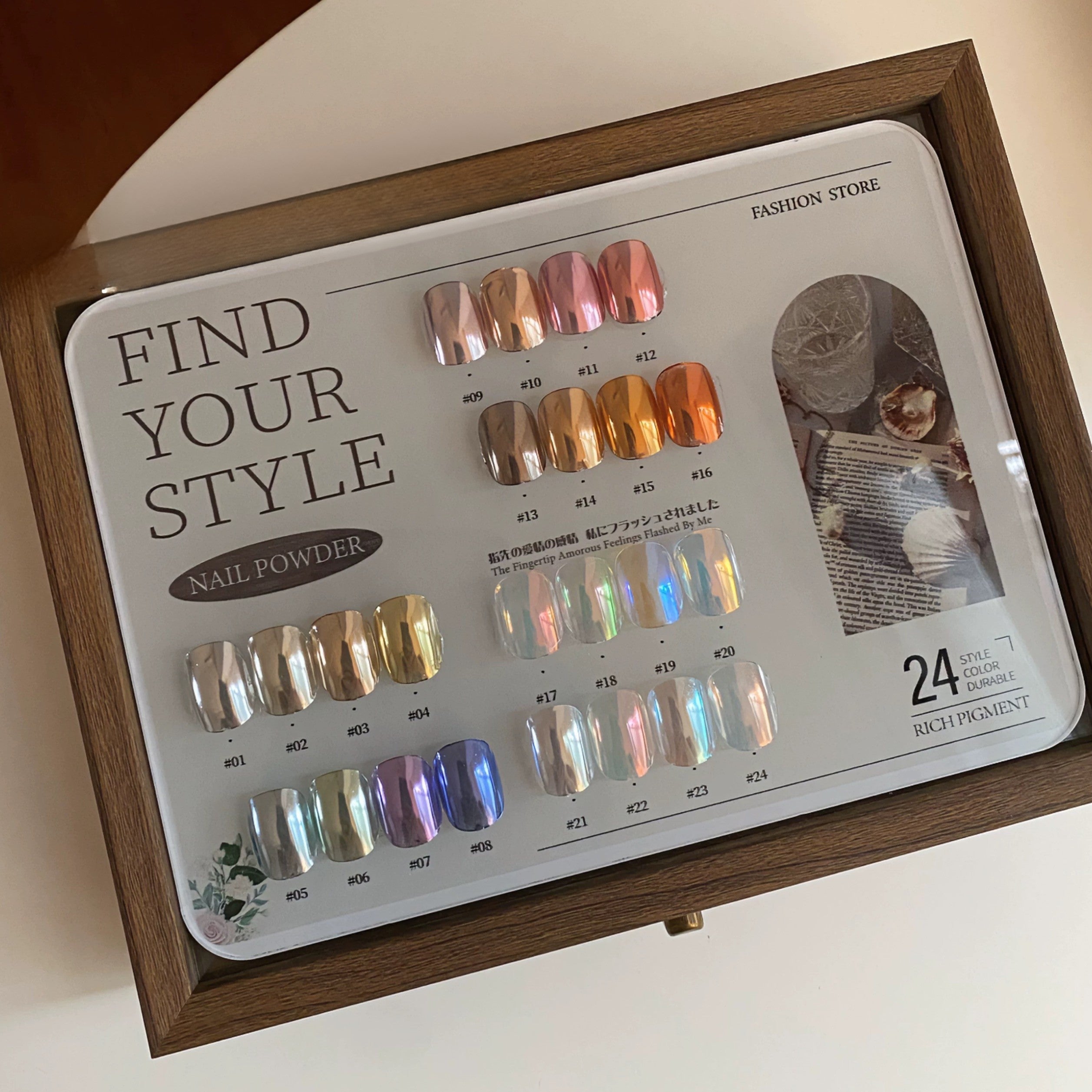 Chrome Powder Set With Sample Book 24 Colors