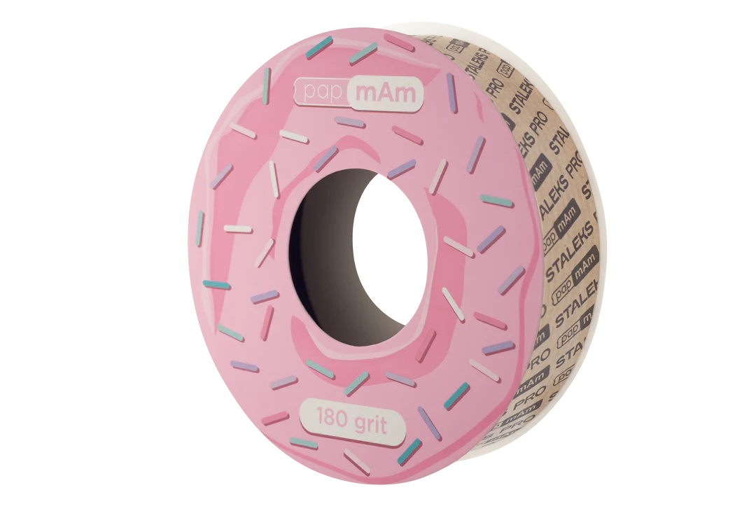 [Staleks] Disposable white abrasive tape papmAm EXPERT 180 grit (in a plastic case)