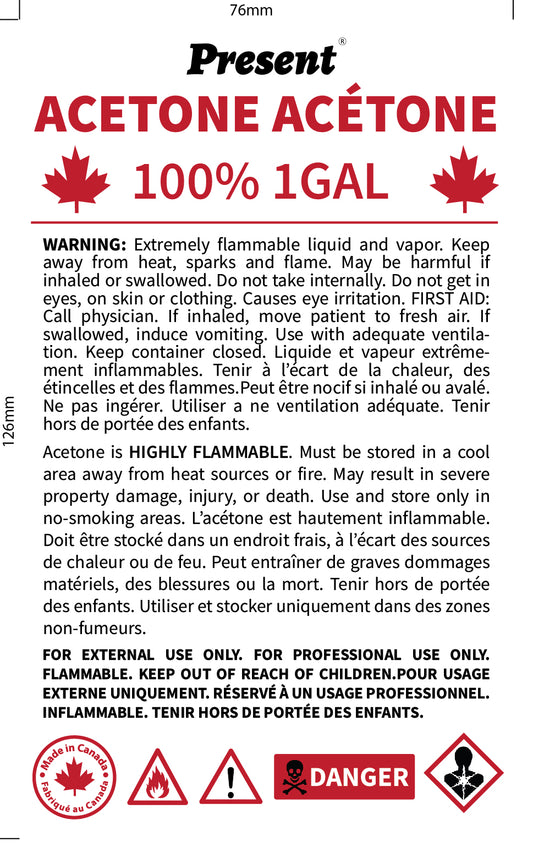 Present Canadian Acetone 1Gal
