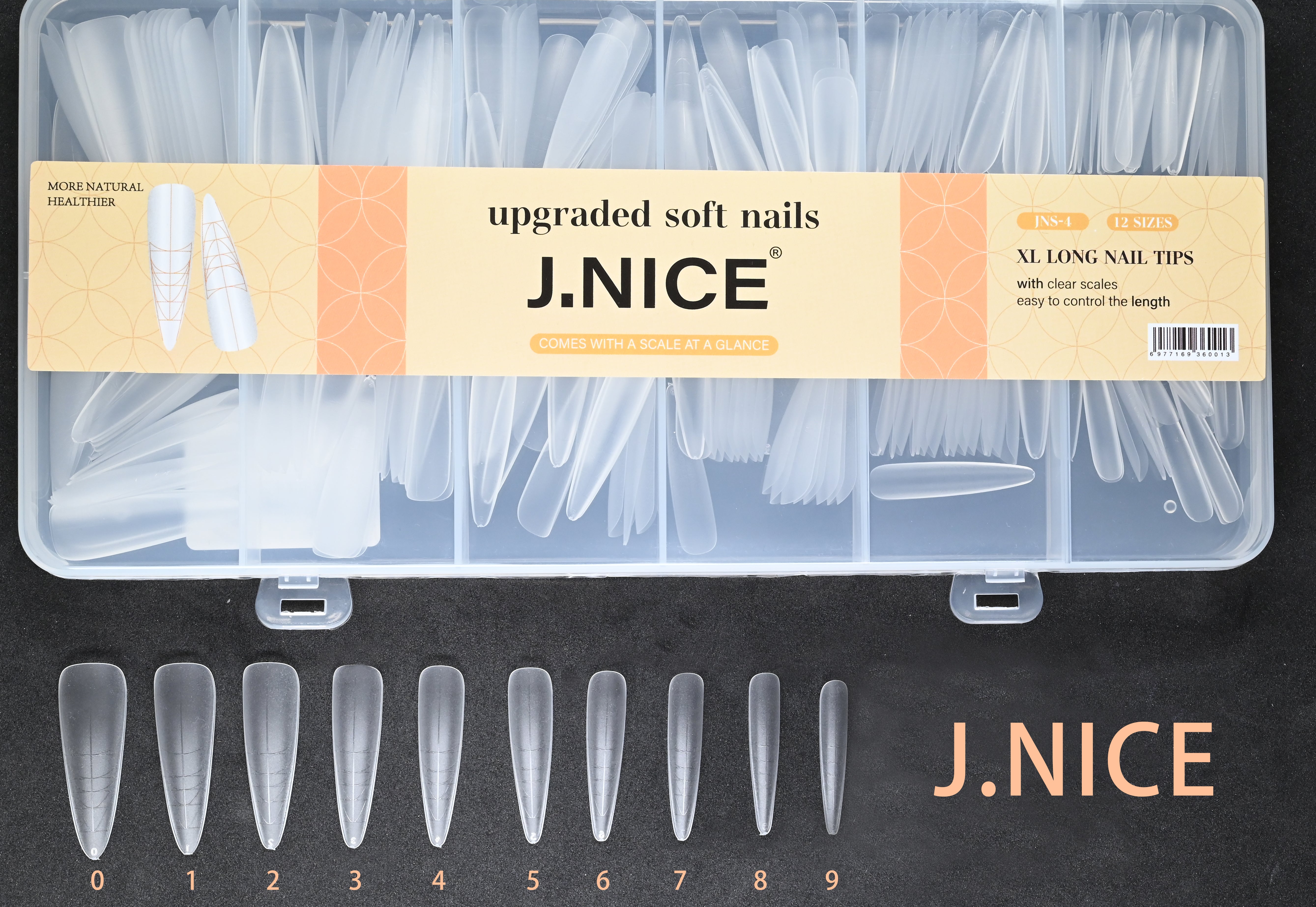 [J.NICE] Upgraded Soft nail tips 240pcs/Box