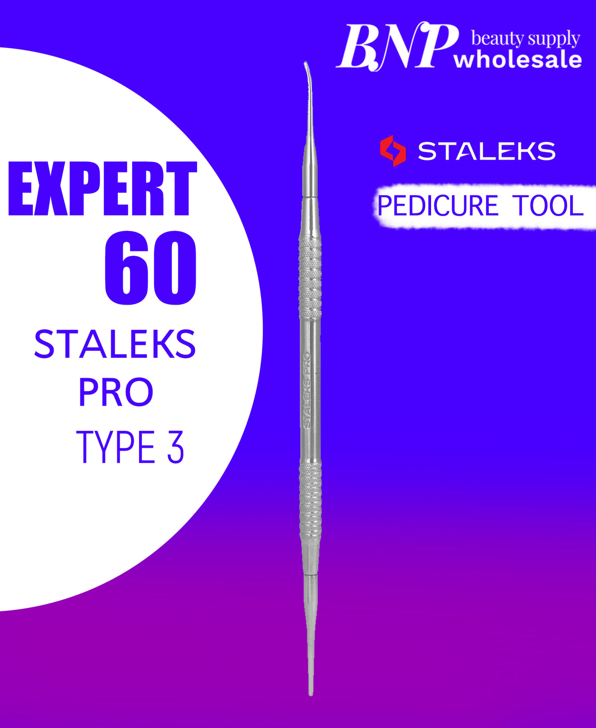[Staleks] Pedicure toenail file EXPERT 60 TYPE 3 (straight nail file and file with a bent end)