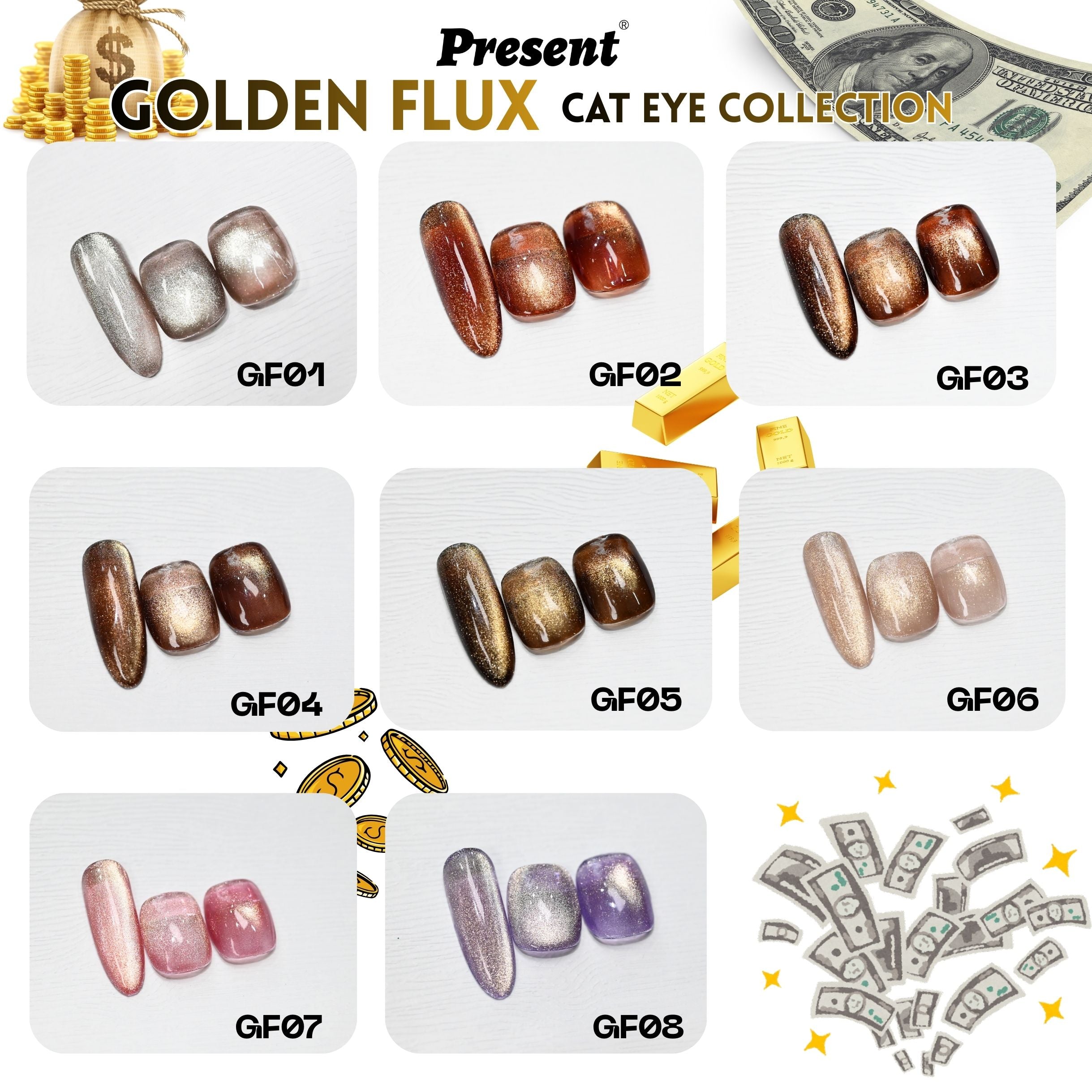 Golden Flux Cat Eye Gel Polish | Present