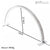 A white half moon-shaped LED lamp with a glittering surface, designed for nail/eyelash extension applications, with dimensions labeled.