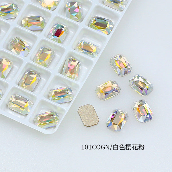 Rectangular Octagonal K9 Crystal nail art rhinestone flat back