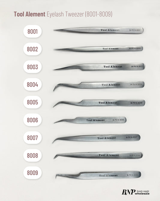 [Tool Alement] Matte Silver Eyelash Tweezers 8001~8009