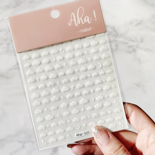 [generic] White Nail stickers (8 styles)