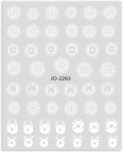 [generic] White Nail stickers (8 styles)