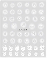 [generic] White Nail stickers (8 styles)