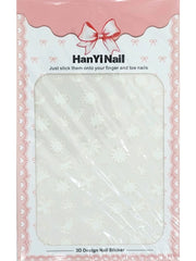 [generic] White Nail stickers (8 styles)