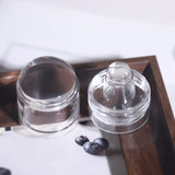 Upgrade Rotatable Stamper Kit French Tip Nail Art Stamper with Adjustable Pattern Size Clear Silicone Stamping