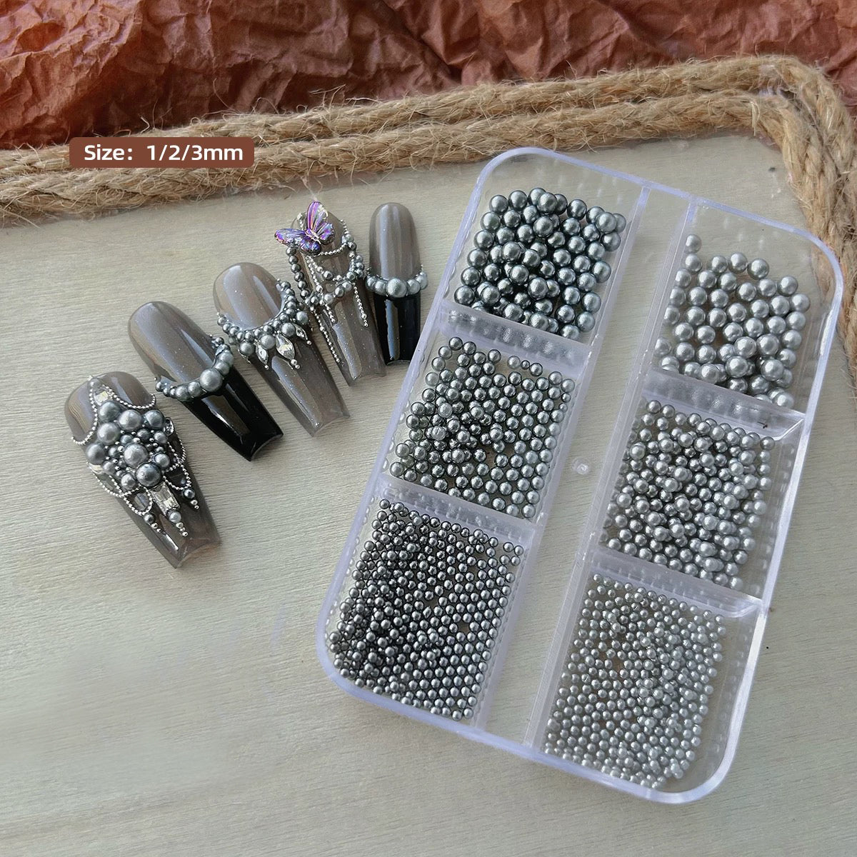 Pearl Decor 6 Slots/pack (Mix Size/ Duo Colour)