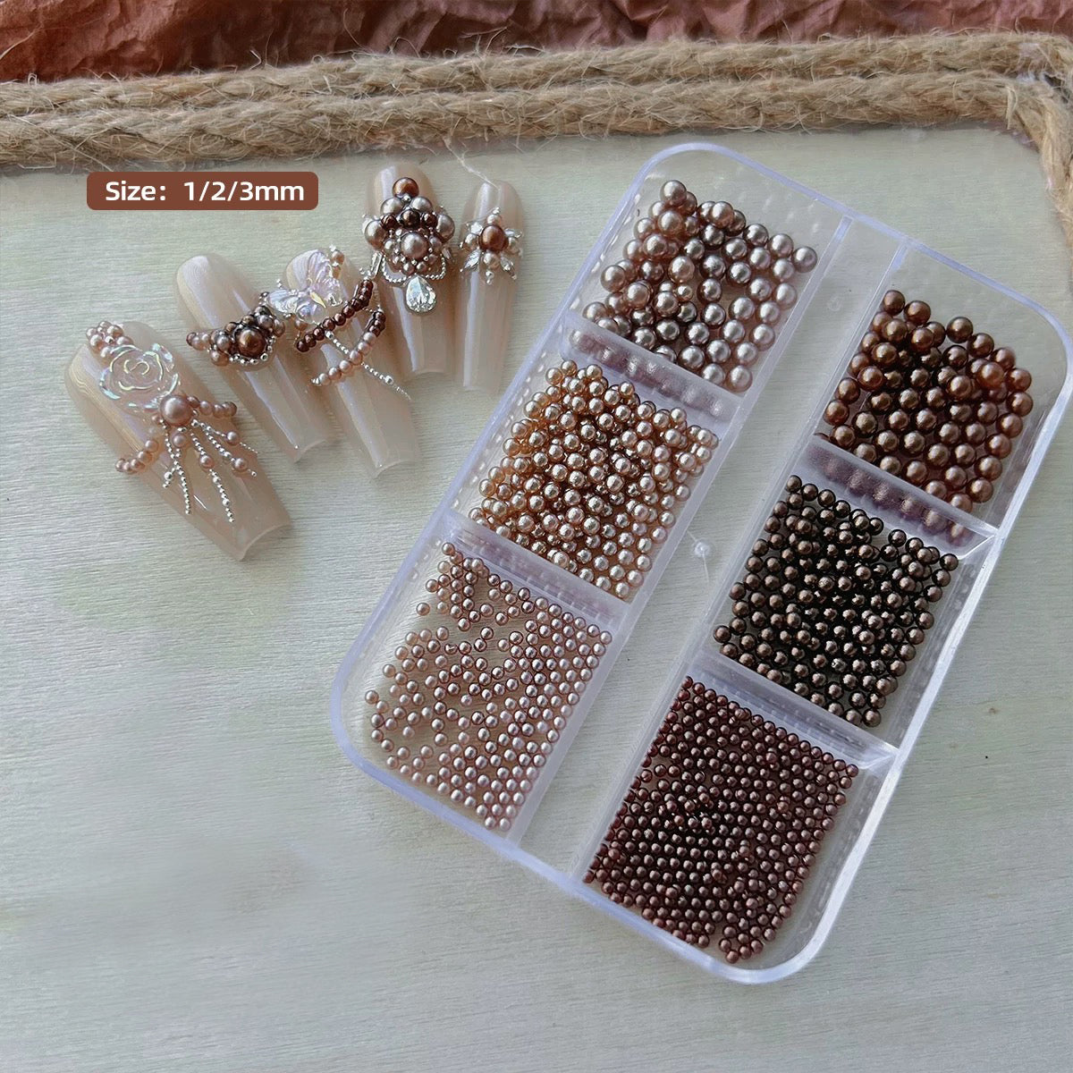 Pearl Decor 6 Slots/pack (Mix Size/ Duo Colour)