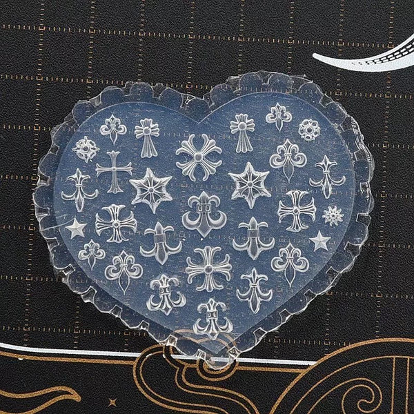 Chrome Hearts 3D Carving Silicone DIY Nail Mould Decoration