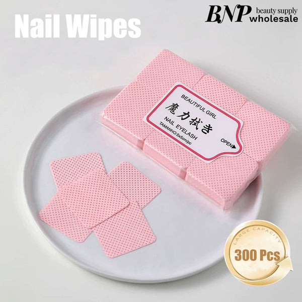 Lint Free Soft Nail Wipes Lash Wipes Pink/White 100/300pcs