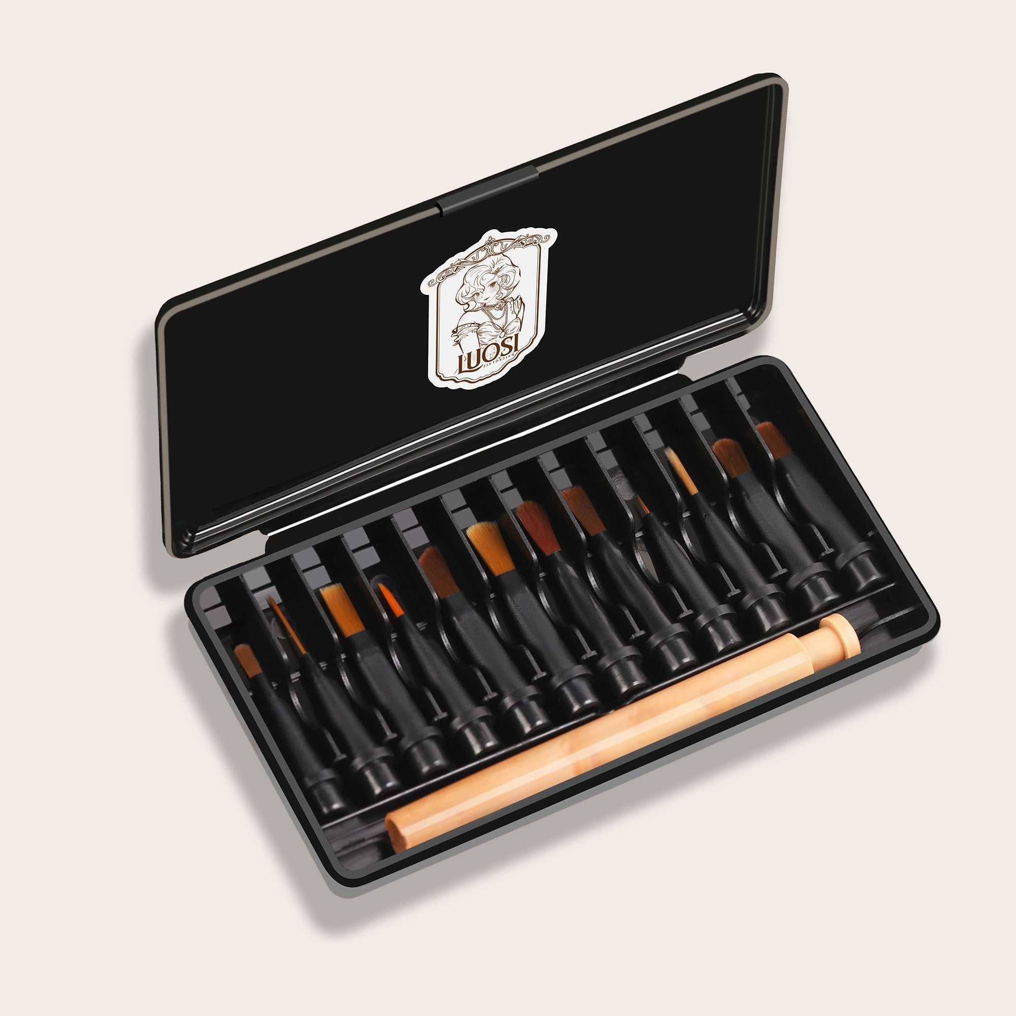 Multi-purpose nail brush with 12 replaceable heads