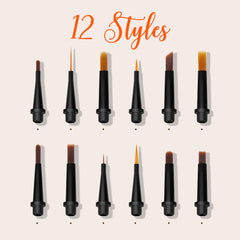 Multi-purpose nail brush with 12 replaceable heads