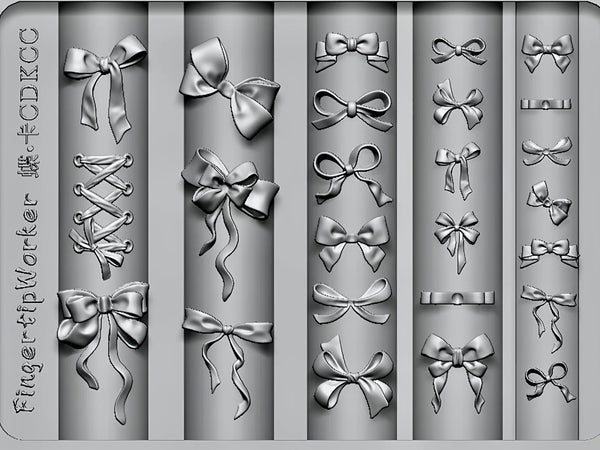3D Bow Tie Silicone Nail Moulds Nail Art Decoration