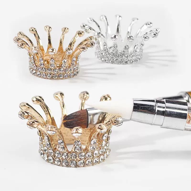 Crown Brush Holder for Nail Brush (Silver)