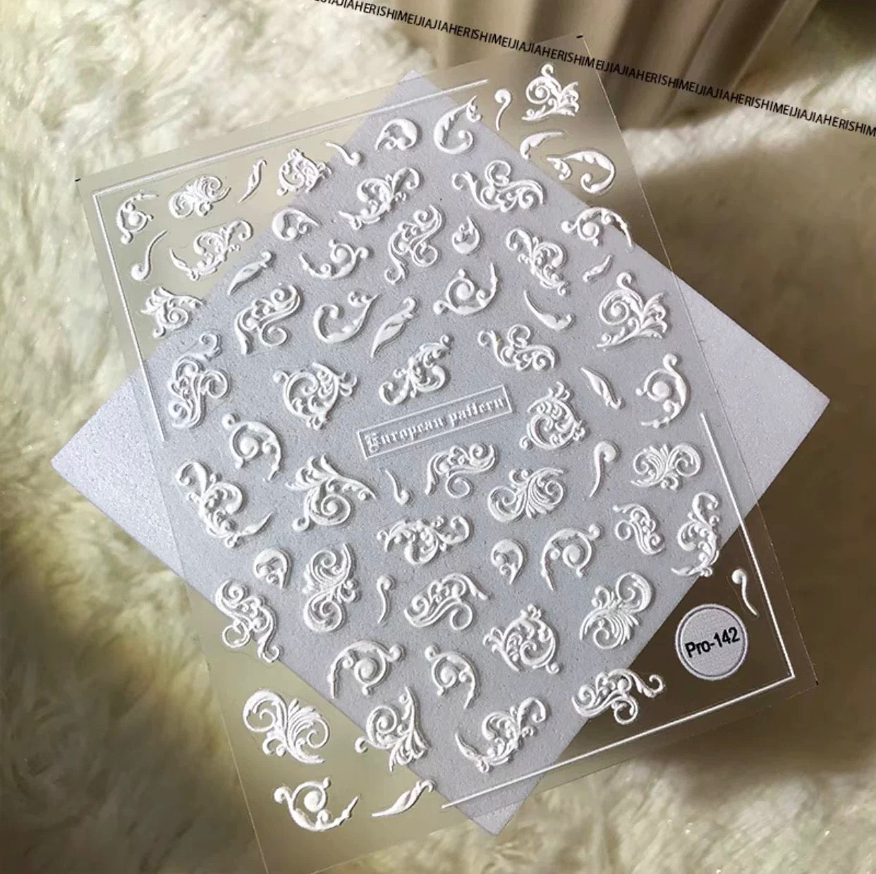 [generic] White Nail stickers (8 styles)