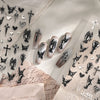 Iron Dark Gothic Style Black/Gold Nail Stickers Cross