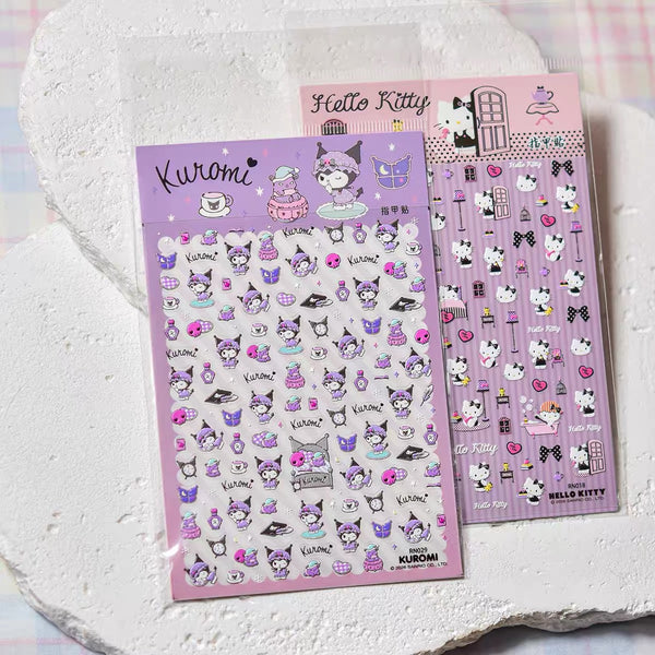 3D Sanrio Hello Kitty Kuromi Cartoon Nail Sticker