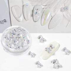 Reflection teddy bear nail decor