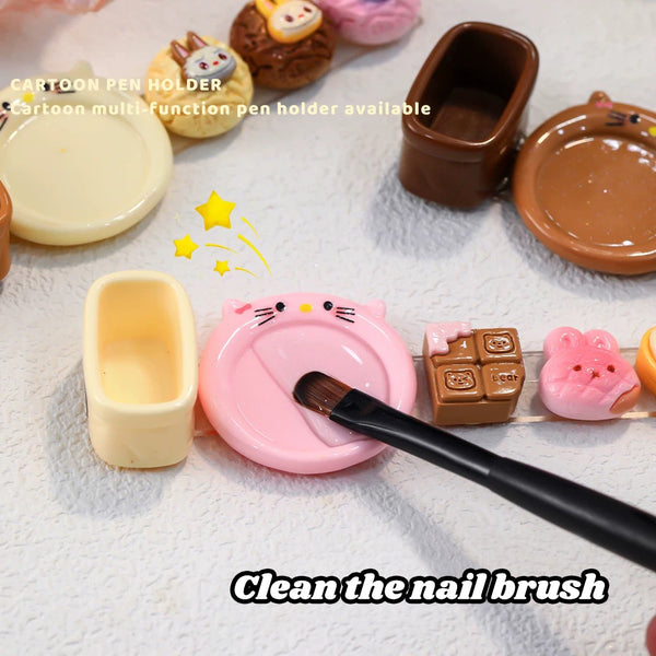 Cartoon multi-function nail brush holder