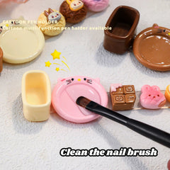Cartoon multi-function nail brush holder