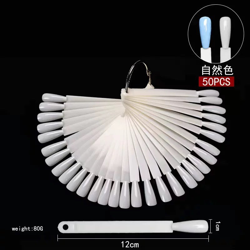 Nail Tips Color Display 50pcs White/Transparent