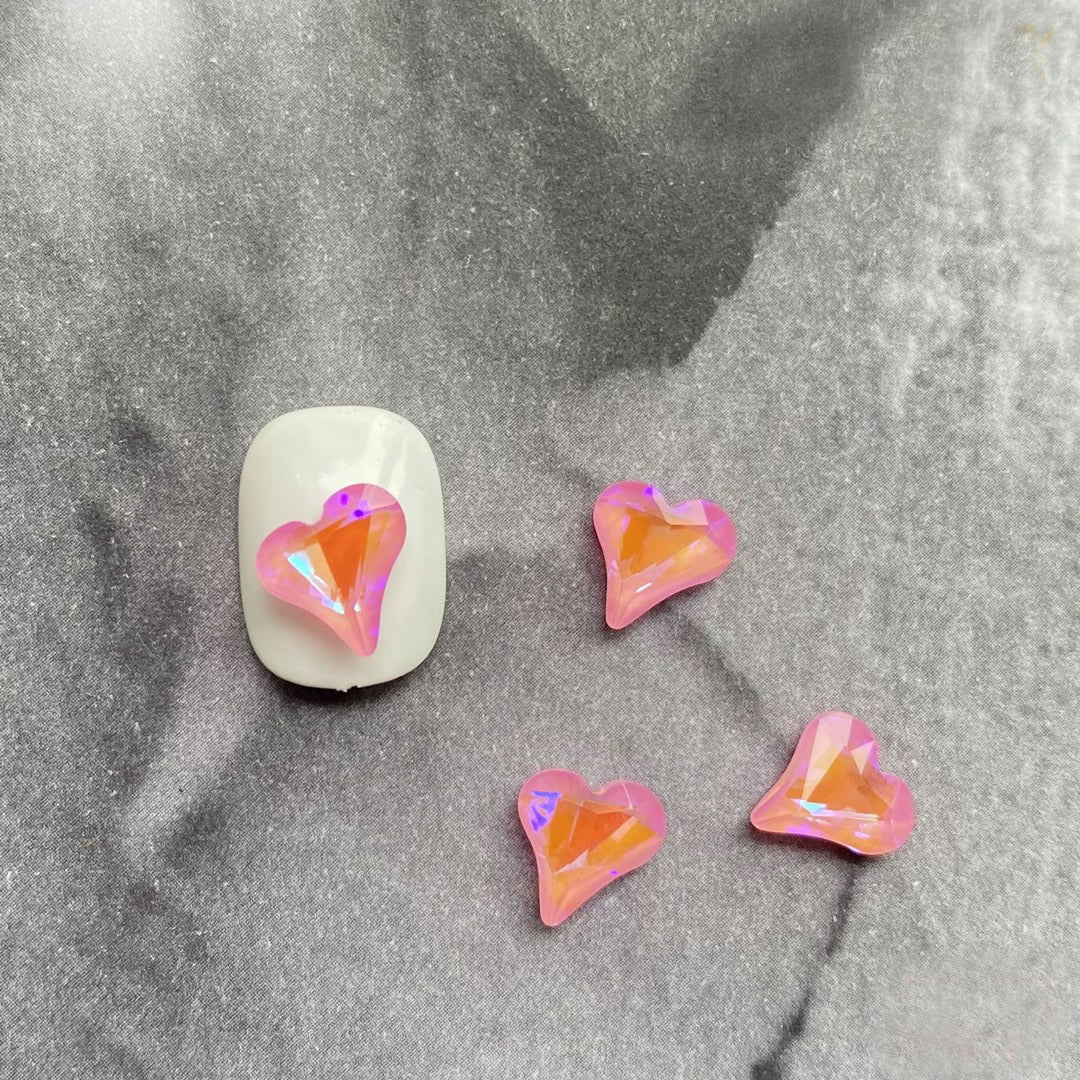 Nail Heart shape Point Back Diamond decor 6pcs/pack