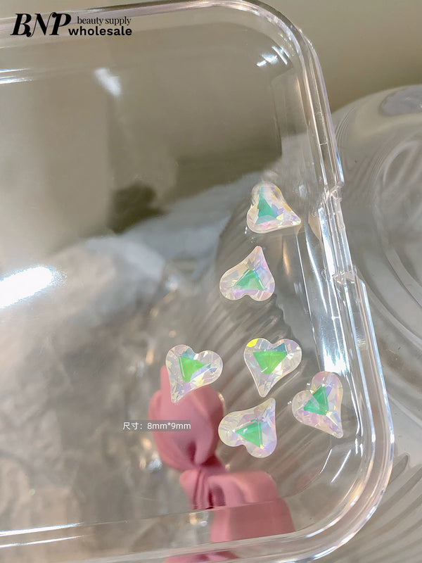 Nail Heart shape Point Back Diamond decor 6pcs/pack