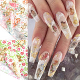 Cupid Style Floral Foil Paper Nail Art