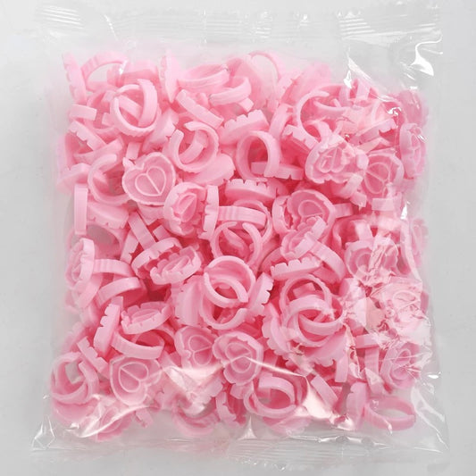 Glue Rings for Lash Extension Supplies Lovely Heart Shape Eyelash Rings (50pcs)