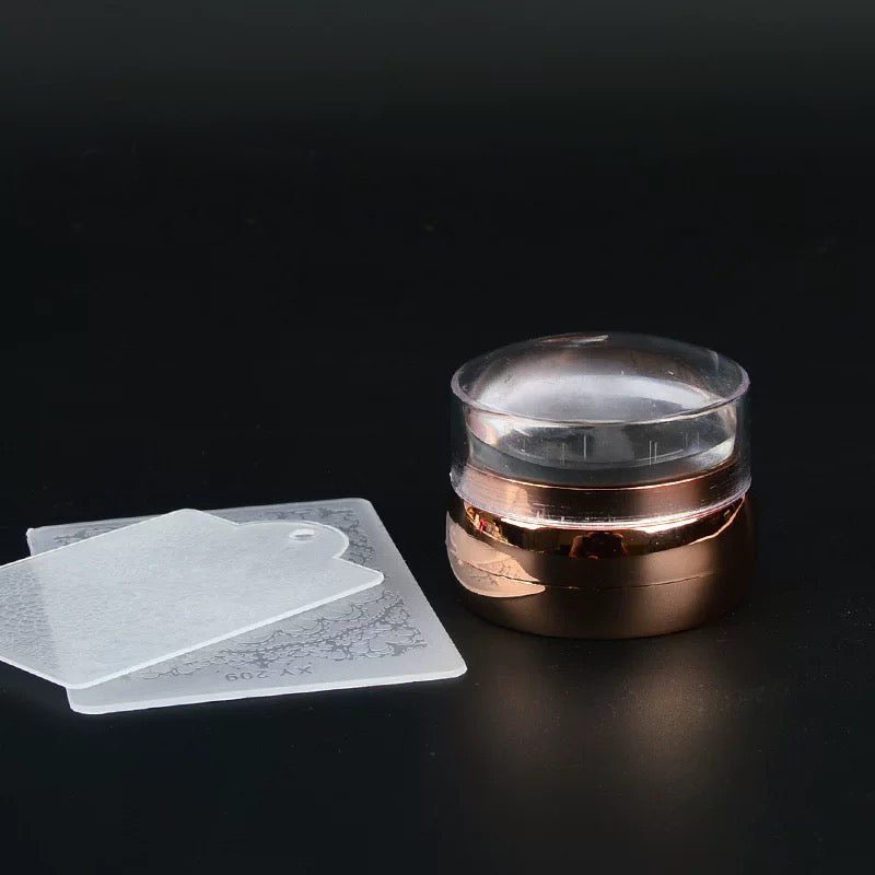 Silicone Nail Stamping Set Transparent Visible Body Jelly Nails Art Template Tools with Scraper for DIY Nail