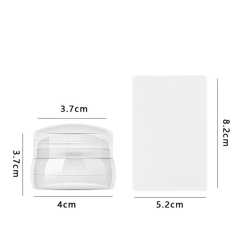 Silicone Nail Stamping Set Transparent Visible Body Jelly Nails Art Template Tools with Scraper for DIY Nail