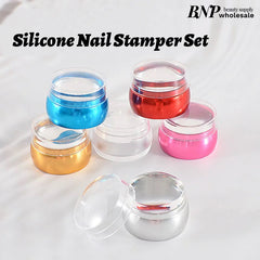 Silicone Nail Stamping Set Transparent Visible Body Jelly Nails Art Template Tools with Scraper for DIY Nail