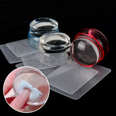 Silicone Nail Stamping Set Transparent Visible Body Jelly Nails Art Template Tools with Scraper for DIY Nail