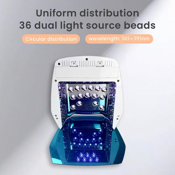 Portable Cordless UV/LED Nail Lamp with Carry Handle 126W | 4 Set Timers & LCD Display