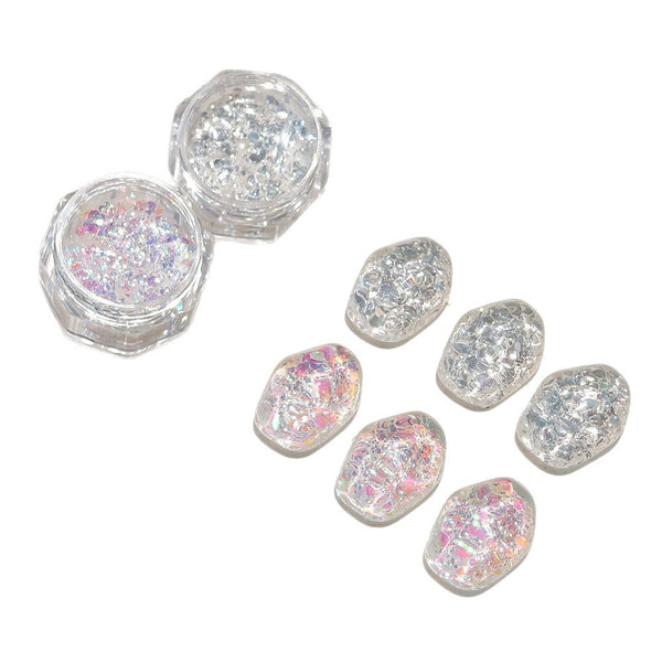 Iridescent Glitter Mix for Nail Art Ultra-Thin Sparkle Flakes Nail Decoration 2.3g