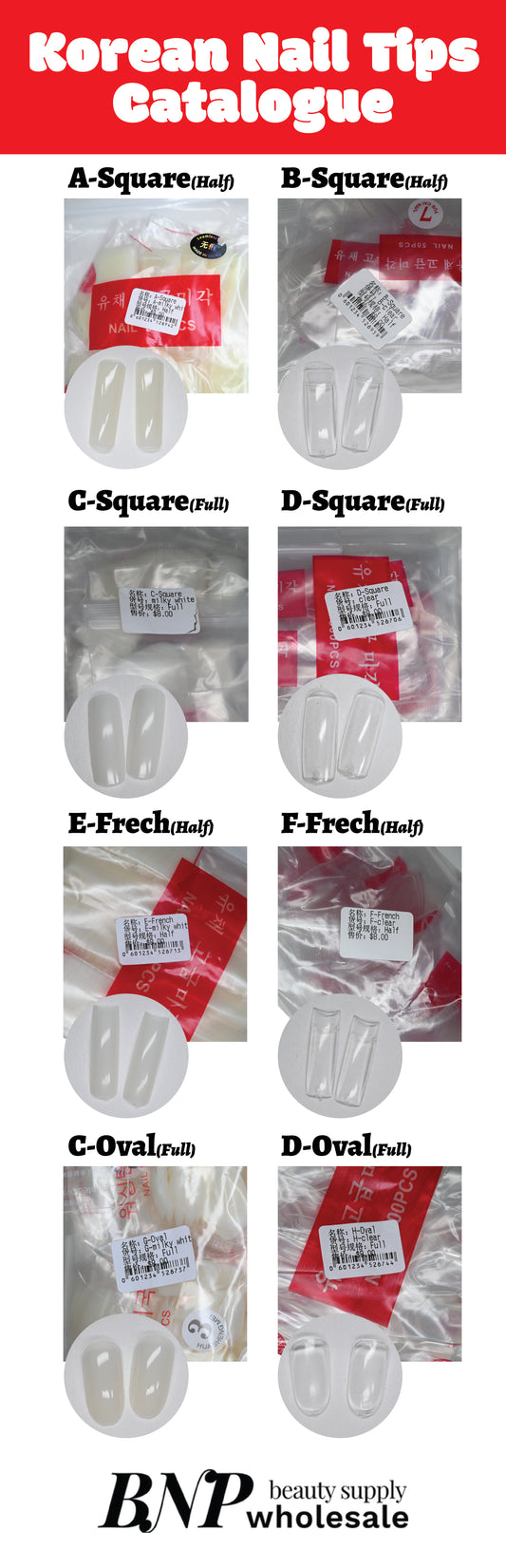 [generic] Korean nail tips (500 pieces/pack)