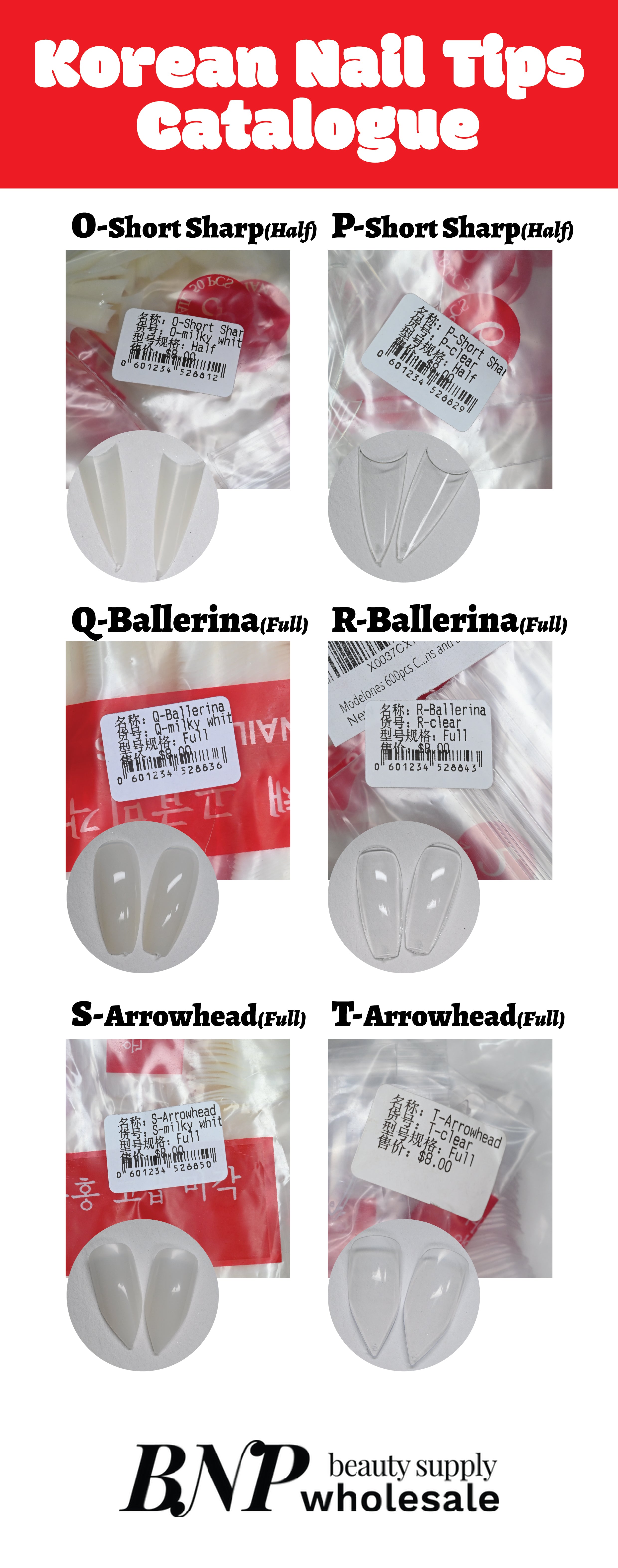 [generic] Korean nail tips (500 pieces/pack)